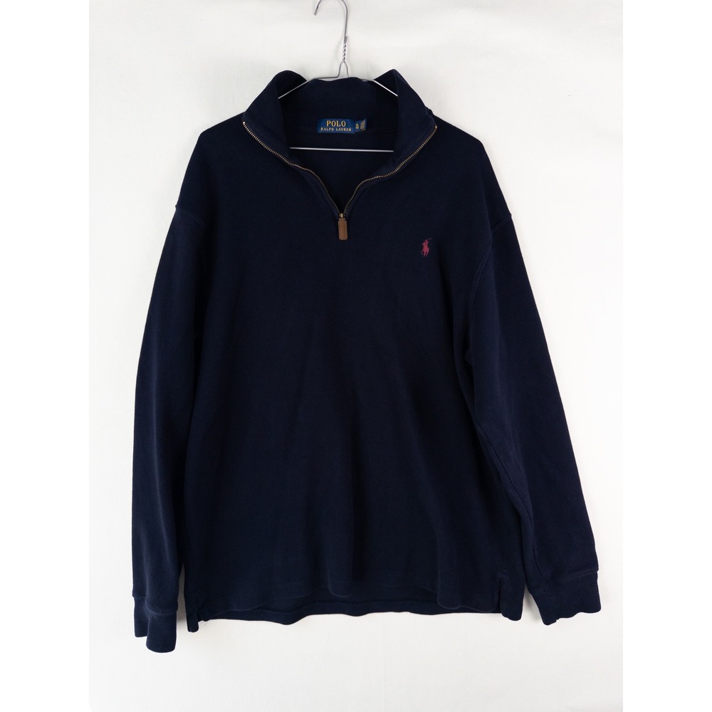 Polo Ralph Lauren Quarter Zip Pullover Sweatshirt Mens XL Navy Pony Embroidered
